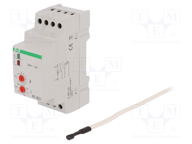 Module: regulator; temperature; NO/NC; DIN; 250VAC/16A; -4÷5°C