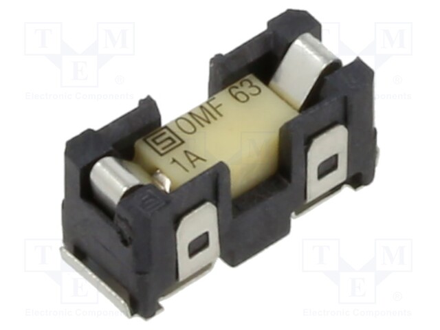 Fuse holder; cylindrical fuses; Mounting: SMT; -40÷85°C; 1A; 63VAC