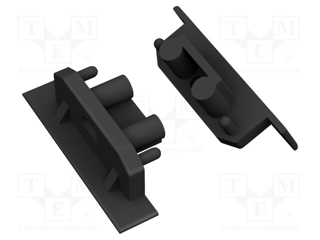 Cap for LED profiles; black; ABS; Application: GROOVE10