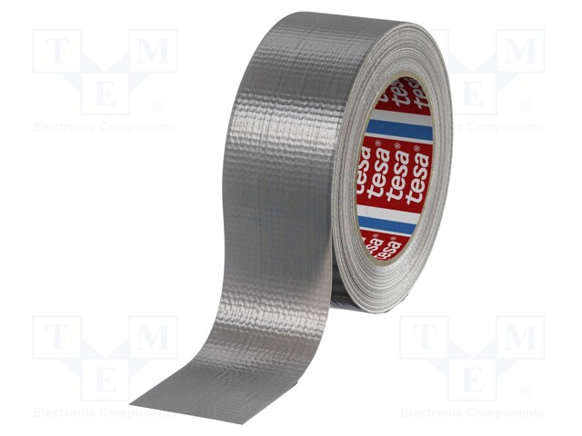 Tape: duct; W: 50mm; L: 50m; Thk: 0.175mm; grey; synthetic rubber