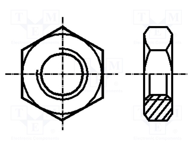 Nut; hexagonal; M6; 1; steel; H: 3.2mm; 10mm; BN: 123