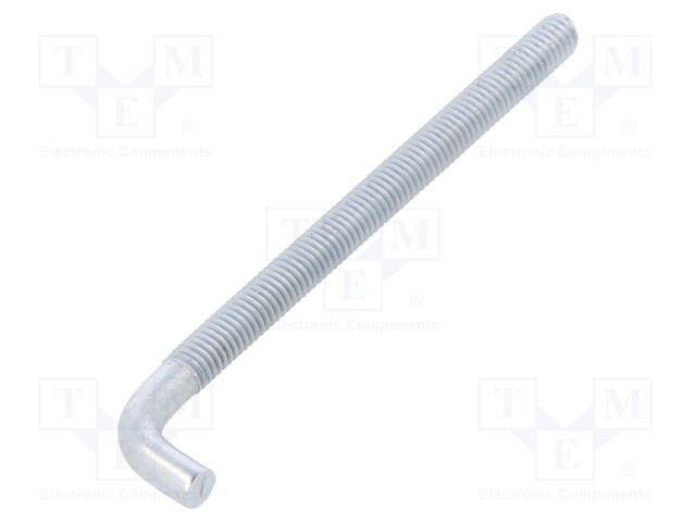 Hook; straight; steel; zinc; Thread len: 74mm; Overall len: 90mm