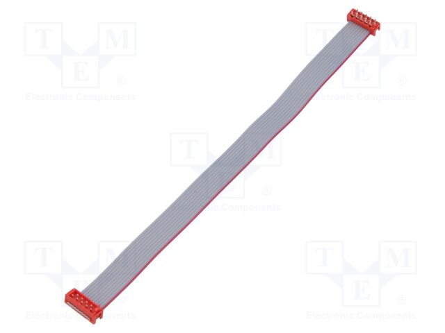 Cable: ribbon cable with connectors; PIN: 10; THT; on PCBs; plug