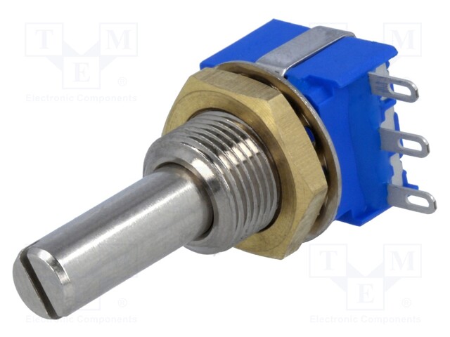 Potentiometer: shaft; on panel; 1W; 5kΩ; ±10%; 290°; for soldering