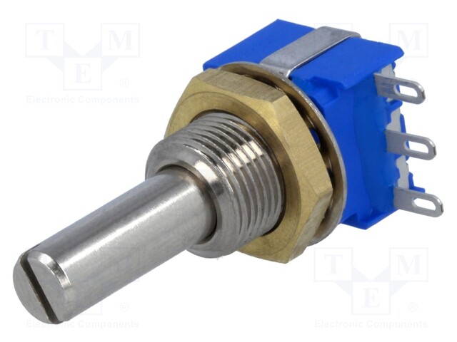 Potentiometer: shaft; on panel; 1W; 5kΩ; ±10%; 290°; for soldering