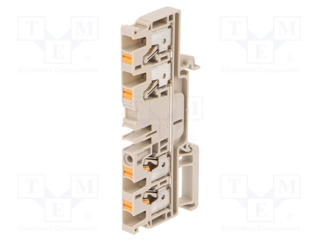 Splice terminal: rail; 4mm2; ways: 1; terminals: 4; beige; wemid