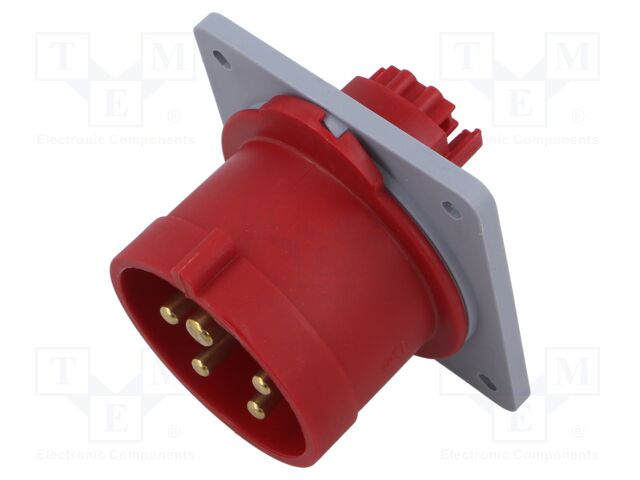 Connector: AC supply 3-phase; socket; male; straight; IP44; 16A