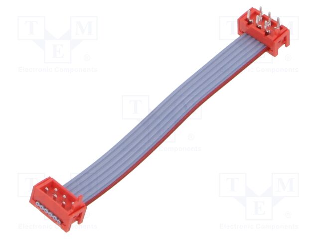 Cable: ribbon cable with connectors; PIN: 6; THT; on PCBs; adapter