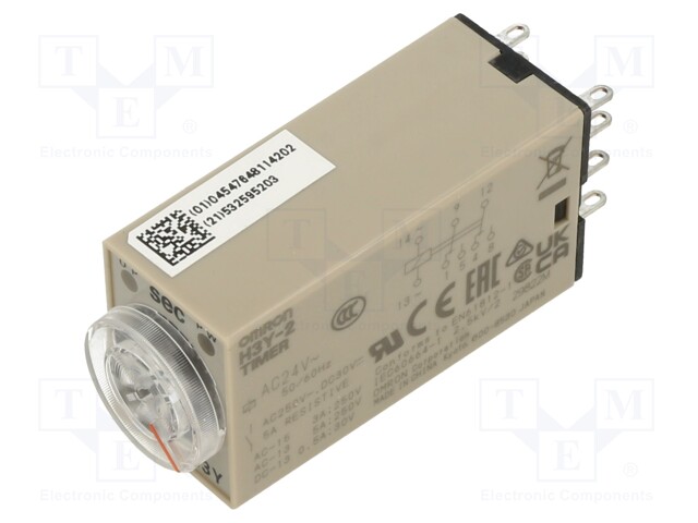 Timer; 0,1÷1s; DPDT; 24VAC; number of operation modes: 1; socket