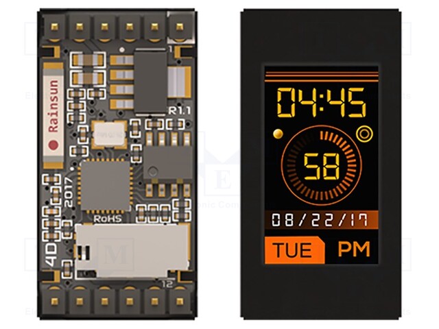 Display: TFT; 0.9"; 80x160; Window dimensions: 20.16x11.52mm; 5V