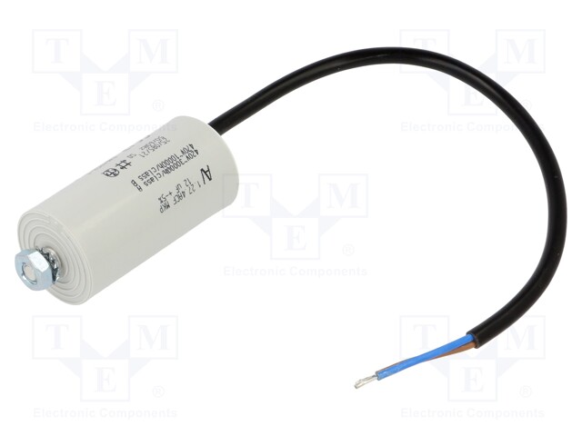 Capacitor: motors, run; 12uF; 470VAC; Ø35x71.5mm; -25÷85°C; ±5%