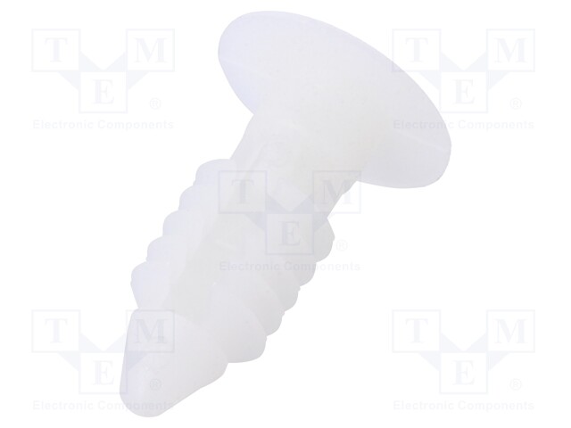 Rivet; polyamide; Panel cutout diam: 6.35mm; Colour: natural