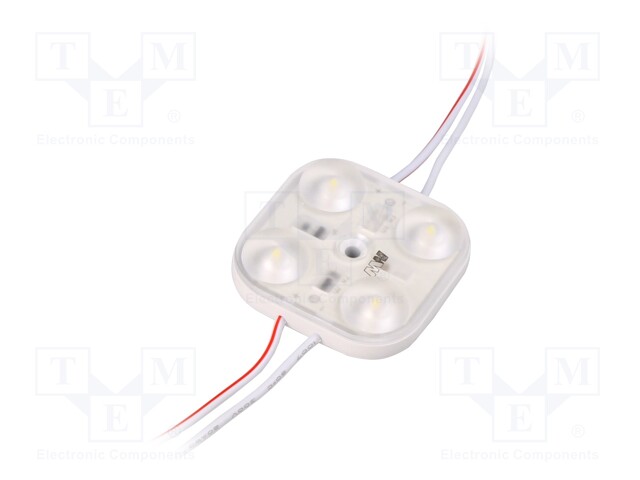 LED; white cold; 6500K; 320lm; 170°; No.of diodes: 4; 10.2x36x36mm