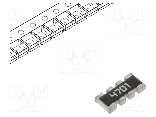 Resistor network: Y; 4.7kΩ; SMD; 1206; No.of resistors: 4; 63mW; ±1%