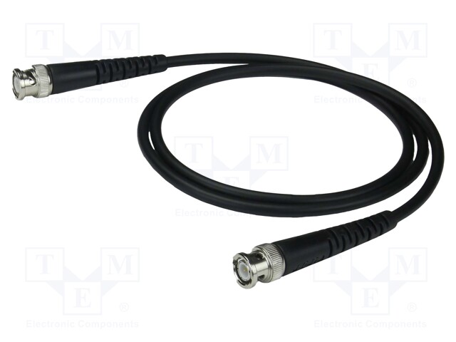 Test lead; BNC plug,both sides; Len: 2.5m; black; Z: 50Ω; RG223/U