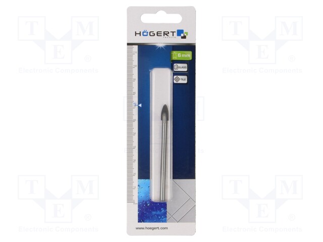 Drill bit; Ø: 6mm; L: 72mm; Drill Bit: for glass; 1pcs.