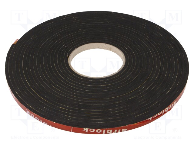 Gasket; EPDM; D: 5mm; black; L: 20m; W: 10mm; Mounting: self-adhesive