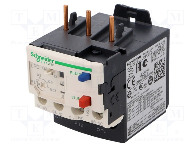 Thermal relay; Series: TeSys D; Leads: screw terminals; 0.4÷0.63A