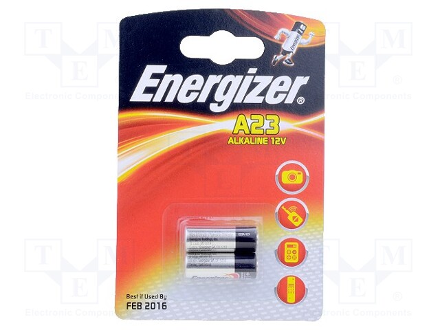 Battery: alkaline; 12V; 23A,8LR932,LRV08,MN21; Batt.no: 2