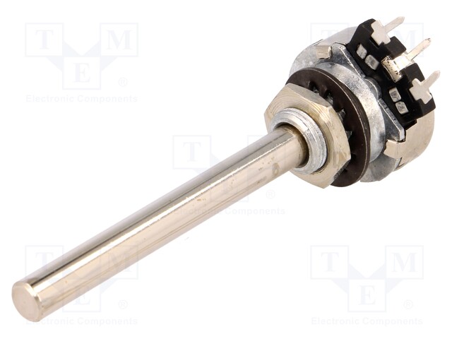 Potentiometer: shaft; single turn; 100kΩ; 200mW; THT; 6mm; metal