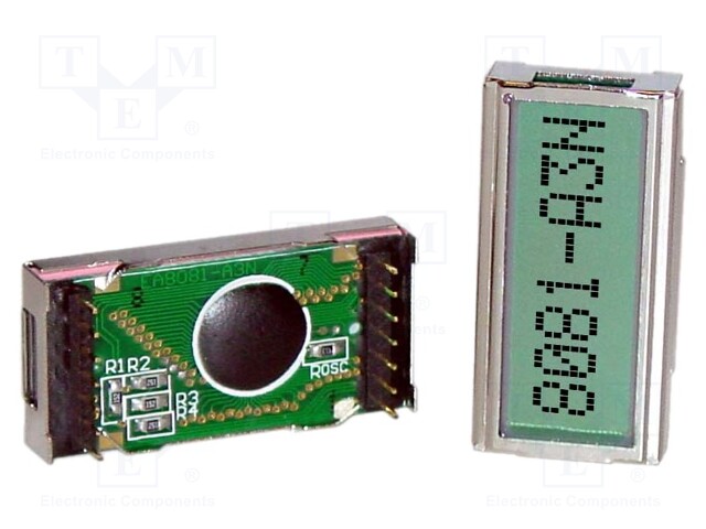 Display: LCD; alphanumeric; STN Positive; 8x1; 40x20mm; PIN: 14