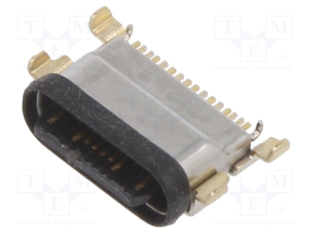 Socket; C; SMT; PIN: 16; horizontal; middle board mount; USB 2.0