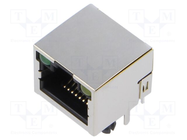 Socket; RJ45; PIN: 8; shielded,with LED; Layout: 8p8c; THT