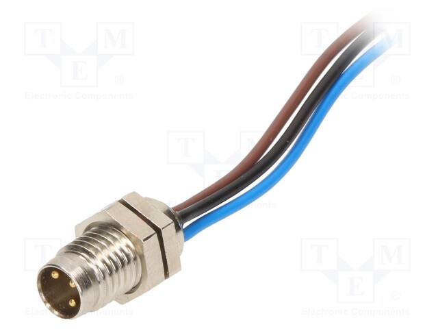 Connector: M8; male; PIN: 3; with leads; socket; Nano-Change; 4A; 60V