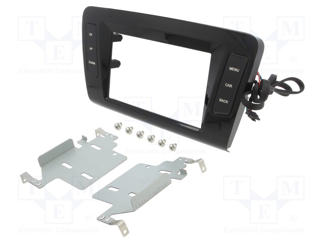 Radio mounting frame; Škoda; 2 DIN; black,black gloss