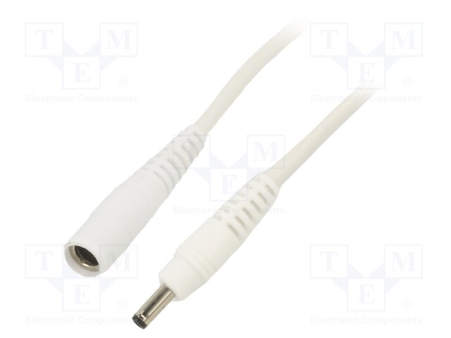 Cable; DC 3,5/1,3 plug,DC 5,5/2,1 socket; straight; 1mm2; white