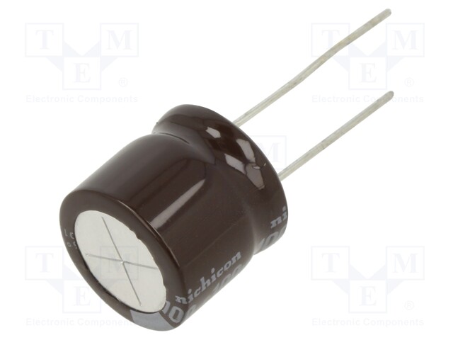 Capacitor: electrolytic; low ESR; THT; 100uF; 100VDC; Ø16x15mm