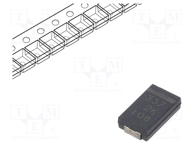 Capacitor: polymer; 330uF; 2VDC; Case: V; 2917; ESR: 4.5mΩ; SMD; ±20%