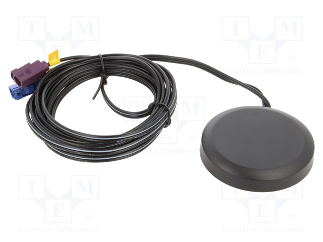 Antenna; 4G,GNSS,GPS,GSM,LTE; 4dBi; RHCP; Fakra; -40÷85°C; 3m