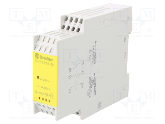 Module: safety relay; 7S; Usup: 230VAC; OUT: 2; DIN; -40÷70°C; IP20