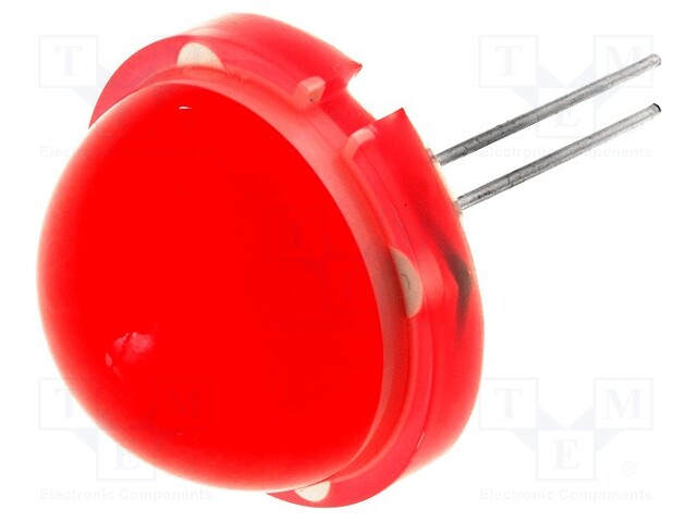 LED; 20mm; red; 4÷13mcd; 120°; No.of term: 2; 20mA; Front: convex