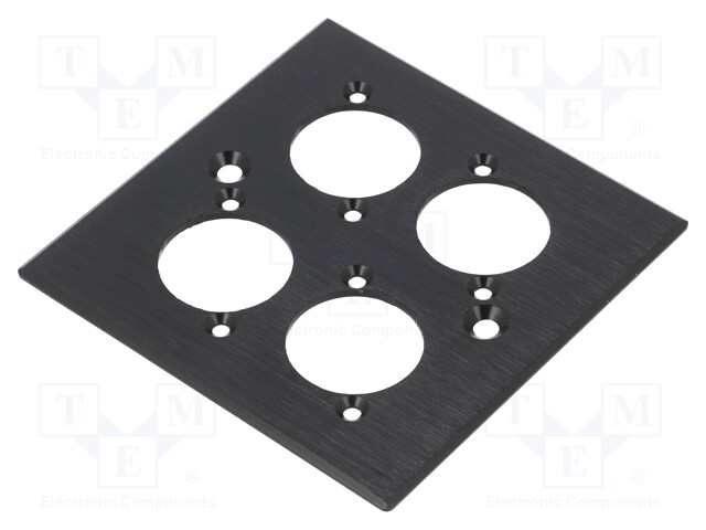 Mounting adapter; quadruple; countersunk screw hole; black