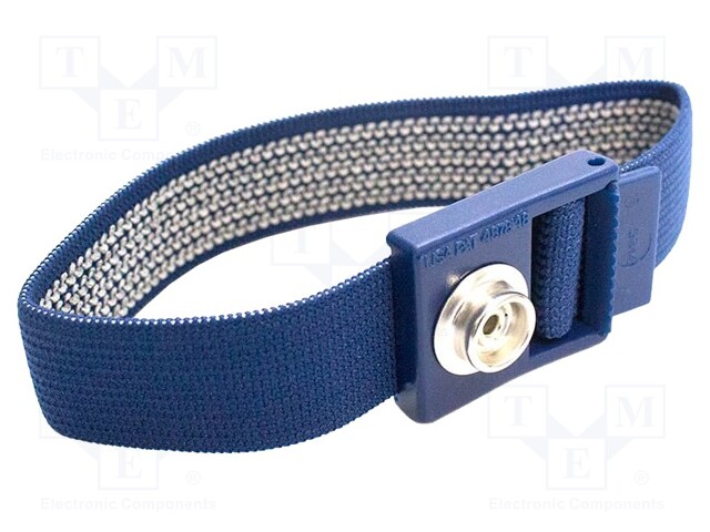 Wristband; ESD; EN 61340-5-1; blue; 10mm