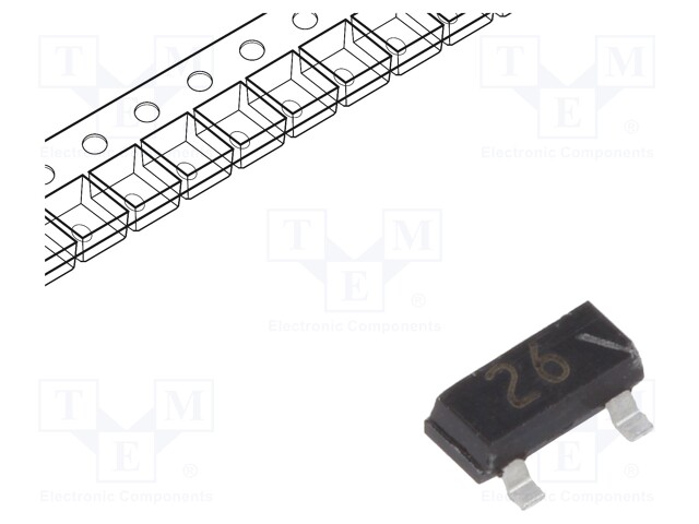 Diode: rectifying; SMD; 100V; 215mA; 4ns; Package: reel,tape; SOT23