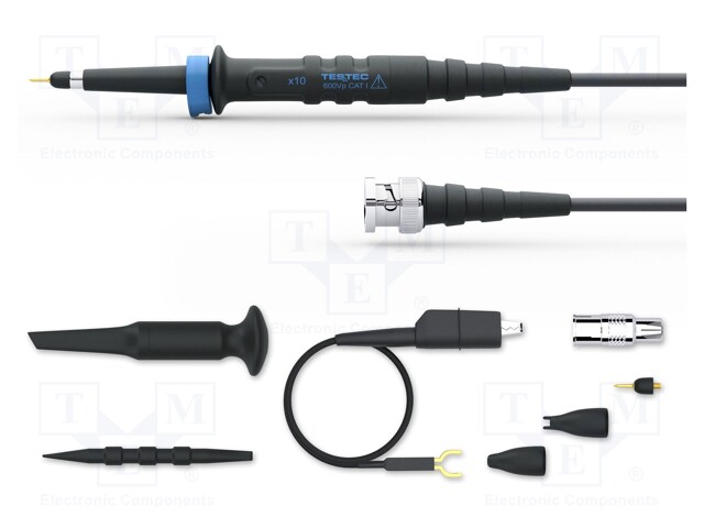 Probe: for oscilloscope; passive; 100MHz; 10: 1; 600V; 3.5ns; 2m