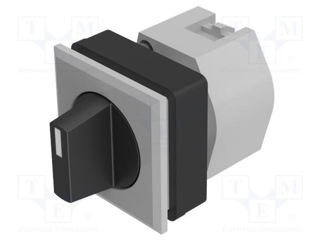 Switch: rotary; 30mm; Stabl.pos: 3; black/silver; none; IP65; Pos: 3