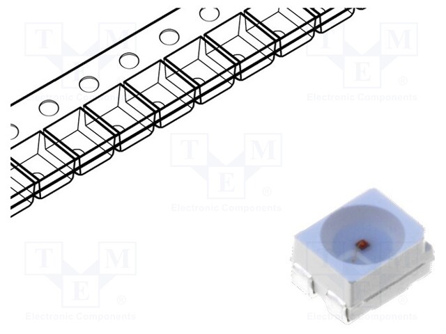 LED; SMD; 3528,PLCC4; red; 220÷350mcd; 3.5x2.8x1.9mm; 120°; 20mA