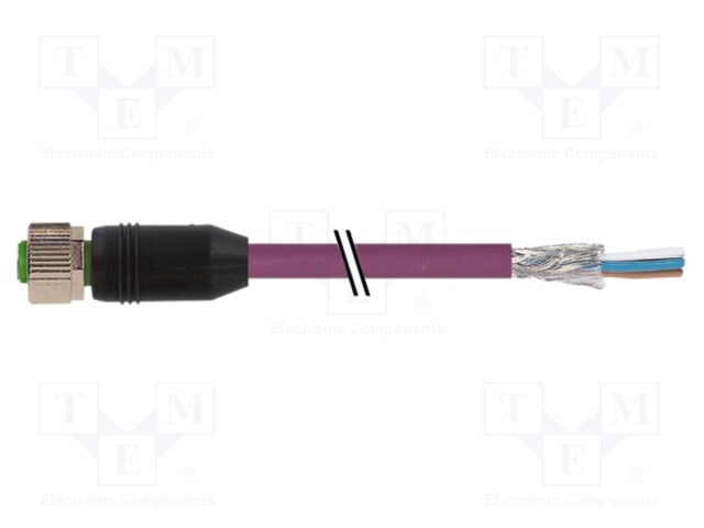 Female; -25÷85°C; IP67; 4A; 3m; Series: 7000; PIN: 5; plug; Thread: M12