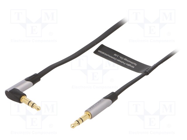 Cable; Jack 3.5mm plug,Jack 3.5mm angled plug; 5m; black