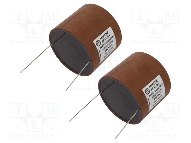 Capacitor: aluminum-polypropylene-paper; 6uF; 250VDC; ±5%; 0.0035