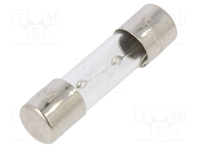 Fuse: fuse; time-lag; 6.3A; 250VAC; glass; 20x5.2mm; brass; bulk