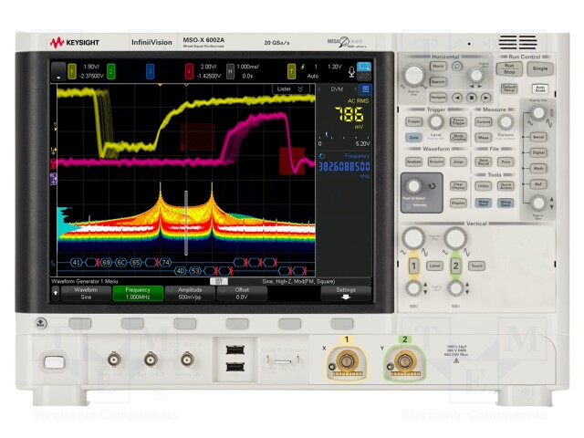 Oscilloscope: mixed signal; Band: 1GHz; Channels: 2; 4Mpts; 20Gsps