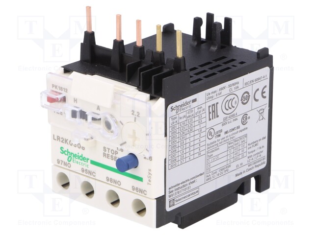 Thermal relay; Series: TeSys K; Auxiliary contacts: NO + NC