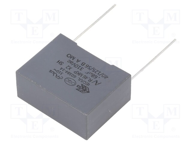 Capacitor: polypropylene; X2; 0.68uF; 22.5mm; ±20%; 26.5x20x11mm