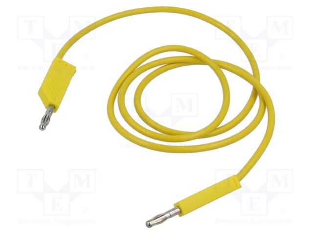 Test lead; 60VDC; 30VAC; 32A; Len: 1m; yellow; Material: brass