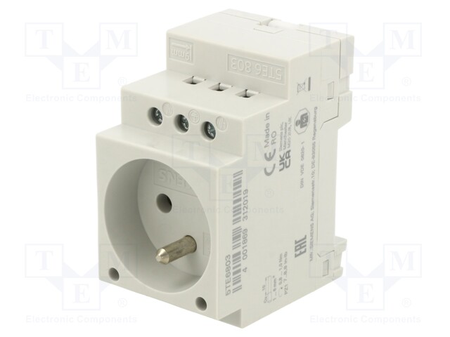Module: power socket; 230VAC; 16A; for DIN rail mounting